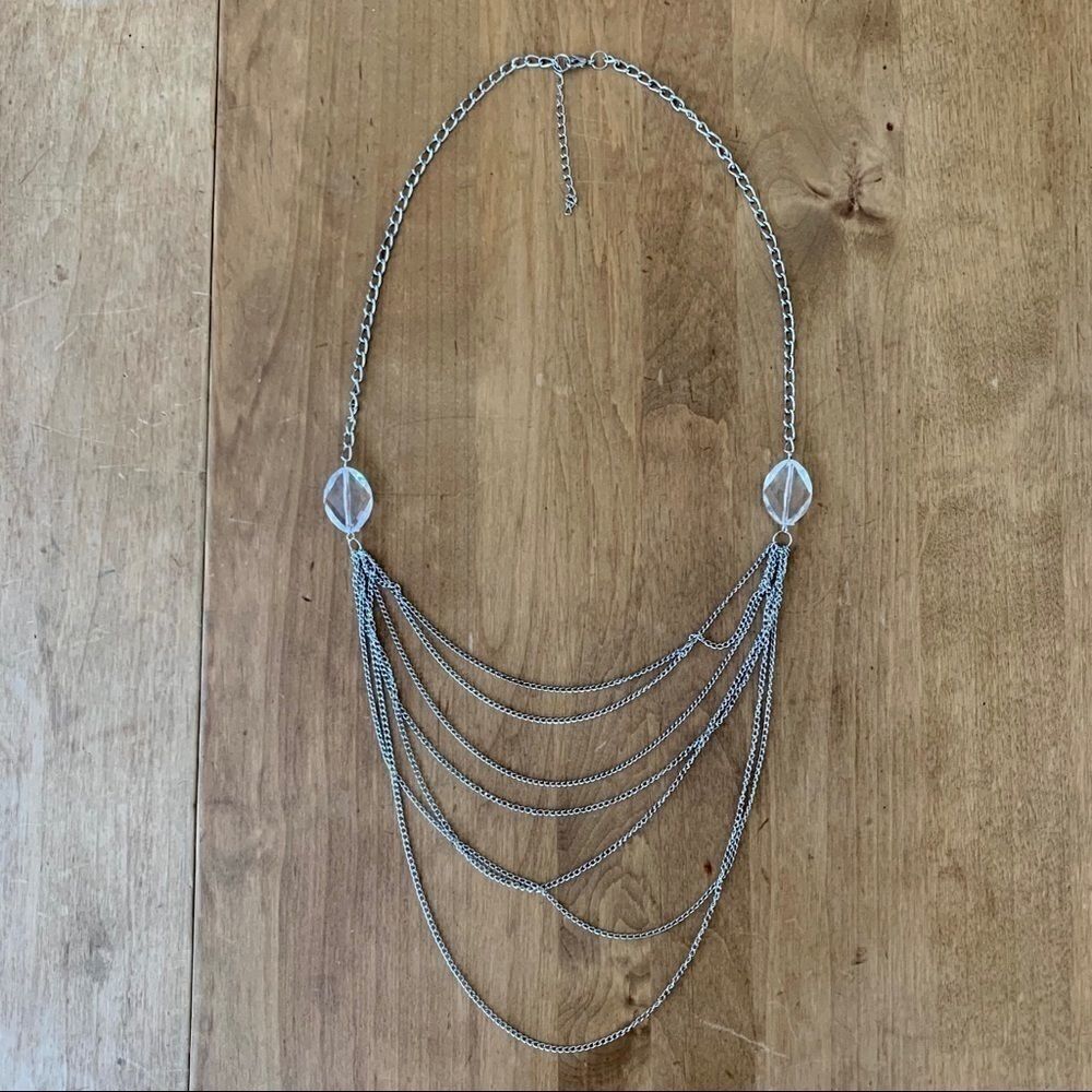 Silver color chain necklace 